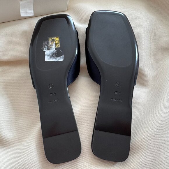 The Row "Milla" Satin Slides in Navy, size 39.5 - Picture 5 of 8